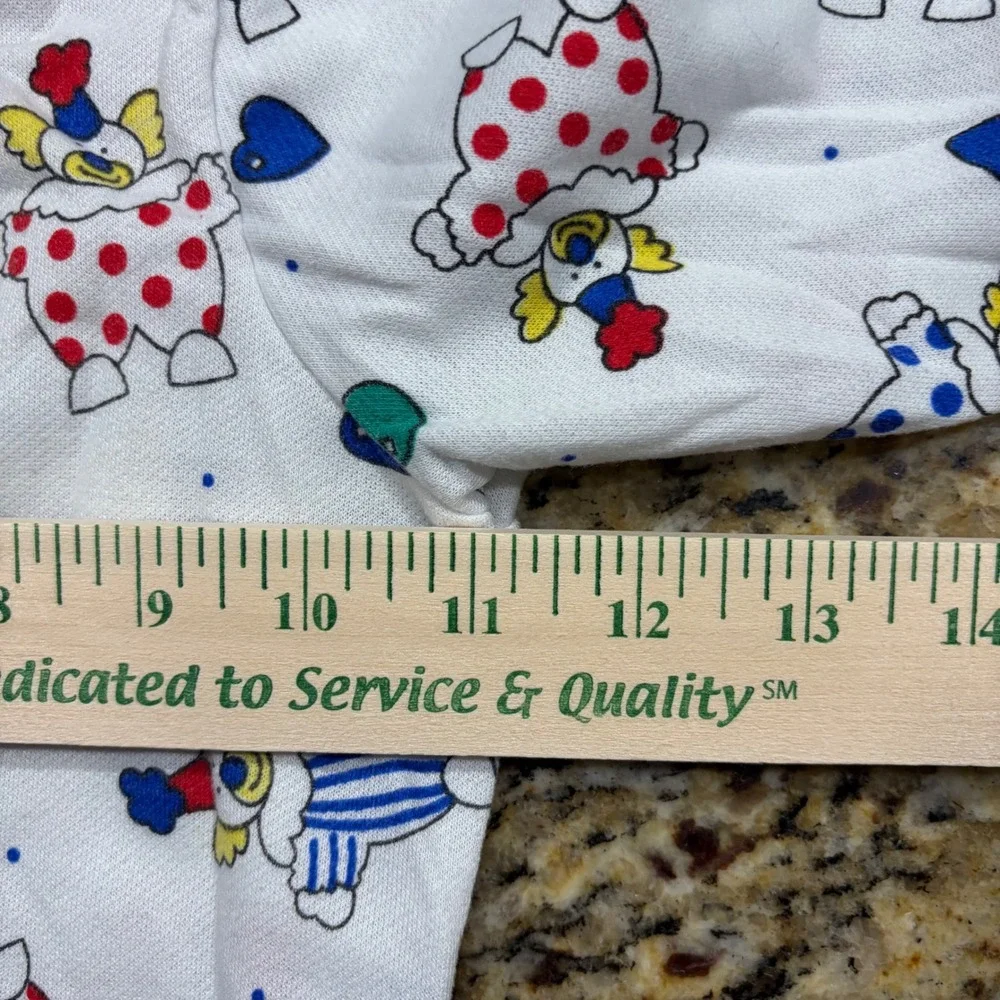 Vintage Carters Toddler Clown Print Sweatshirt Made in USA White Red 24 Months